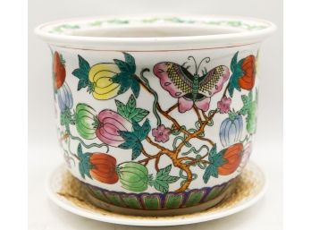 Beautiful Decorative Floral Pot W/ Dish (102)
