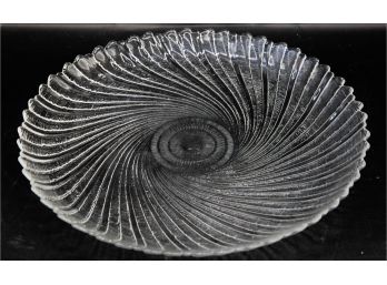 Arcoroc Seabreeze Sandwich Platter Chop Plate, Large Vintage Swirled Glass Serving Tray, 1990s( 166)
