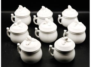 Lot Of 8 Cute Ceramic Tea Cups W/ Lid - Made In Italy #96153 (140)
