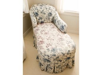 Beautiful Fully Upholstered Chaise - Floral Pattern - 33.5Hx55Lx27W (059)