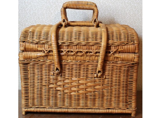 Vintage Wicker Sewing Basket