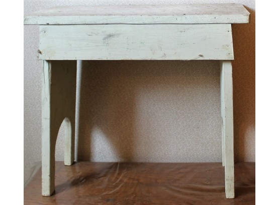 Small White Wooden Bench