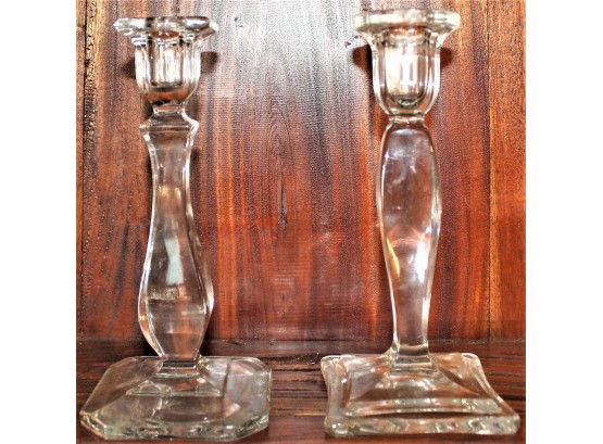 Pair Of Beautiful Class Candlestick Holders