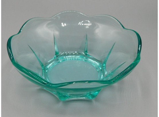 Vintage Blue Glass Dessert Bowls, 8 Bowls