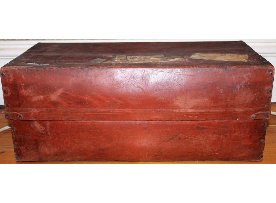 Vintage Brown Leather Material Storage Bin