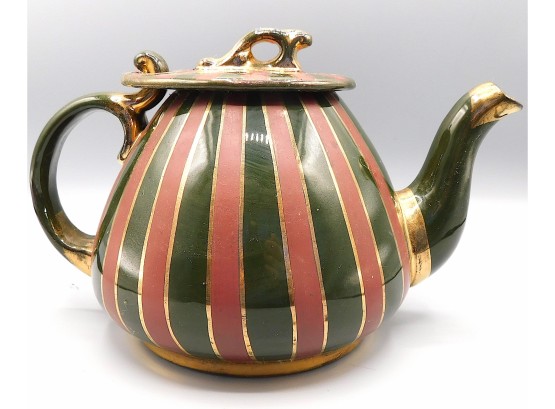 Guernsey Cooking Ware Teapot With Gold Paint Trim By Cambridge Art Pottery