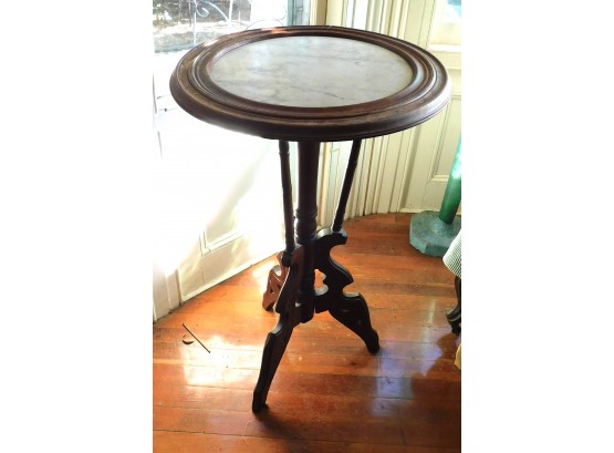 Vintage Marble Top Round Side Table