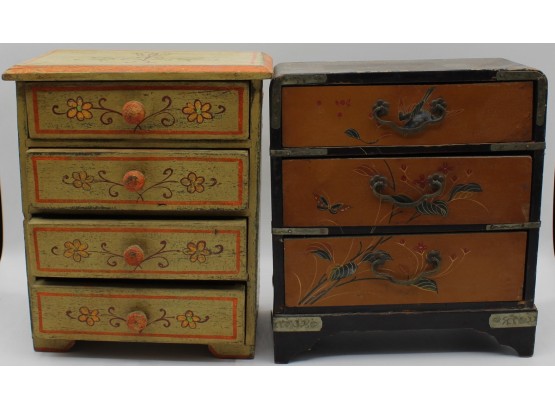 Pair Of Small Wooden Jewelry Boxes (W024)
