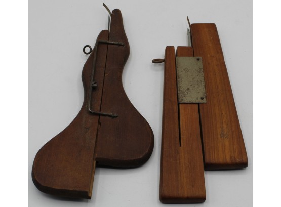 Pair Of Vintage Wooden Rug Tools