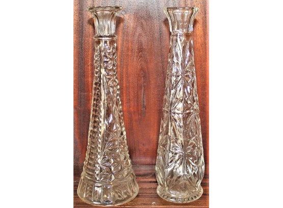 Pair Of Lovely Glass Candlestick Holders