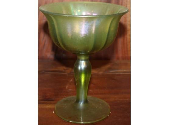 Vintage Green Depression Glass Goblet