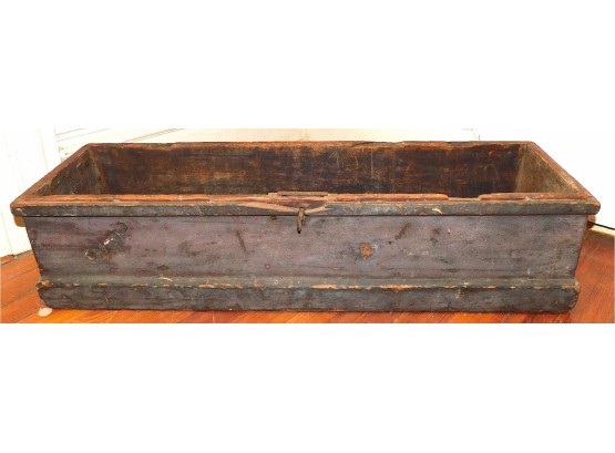 Antique Storage Box With Metal Handles, No Lid