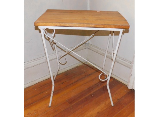 Wrought Iron Table With Wood Top