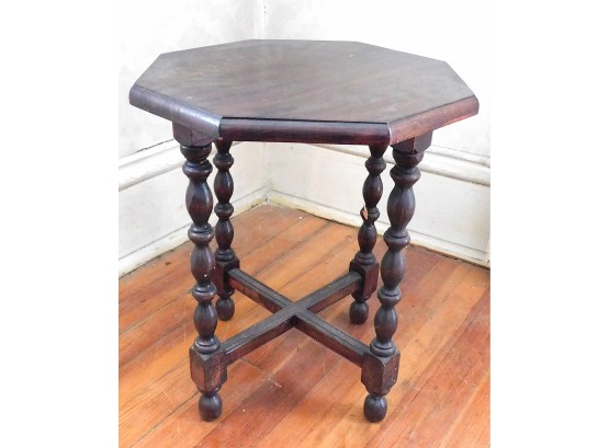 Vintage Hexagon Cherry Wood Side Table