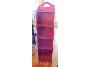 Painted Red Wood Shelves