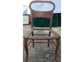 Antique Small Victorian Chair With Brass Feet