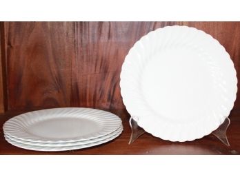 Set Of Four Johnson Bros. Regency Snowhite 10' Swirl Bread & Butter Plates
