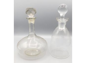 Pair Of Glass Decanters, 2