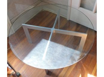 Round Glass Top Coffee Table With Metal Base