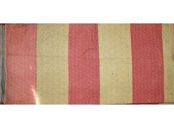 Red & Beige Striped Quilt