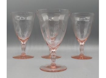 Pink Glass Dessert Glasses, Set Of 4