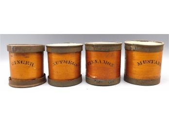 1800s Bent Wood Spice Canisters