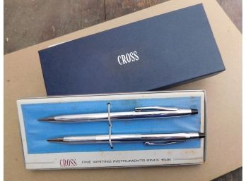 Pair Of Cross Pens, Chrome 3501