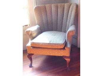 Joseph Jenelten & Sons Vintage Upholstered Fan Back Arm Chair