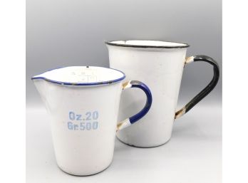 Vintage Enamel Measuring Cups