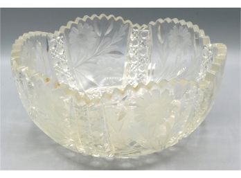 Vintage Large Cut Glass Serving Bowl