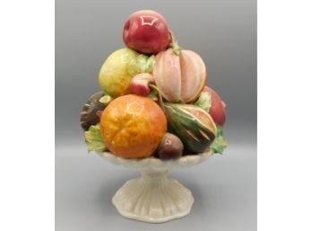 Capodimonte Porcelain Fruit Basket Made In Italy