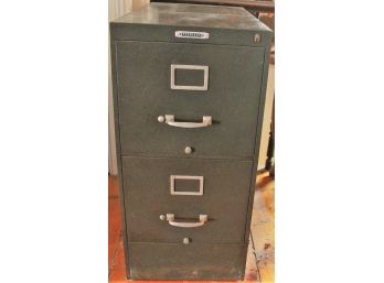 Vintage Peerless Steel Equipment Co. Two Drawer Metal Filing Cabinet