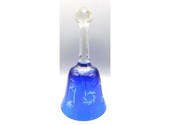 Etched Blue Crystal Bell