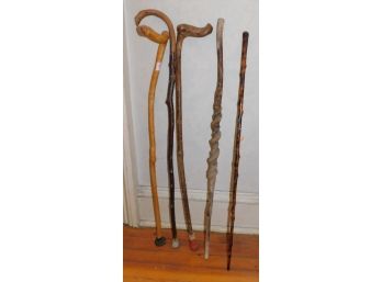 Assorted Natural Wood Walking Canes
