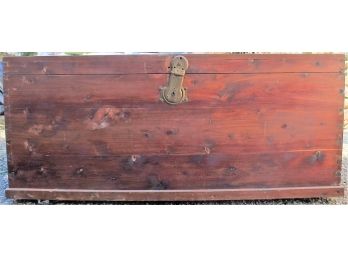 Vintage Cedar-Lined Wooden Storage Trunk