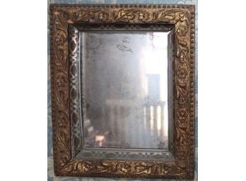 Antique Glass Mirror With Wooden Frame