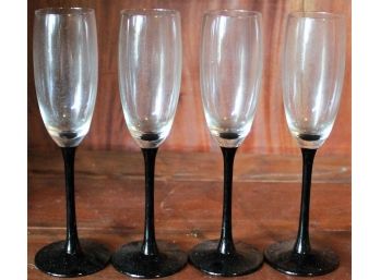Set Of 4 Crystal Champagne Glasses