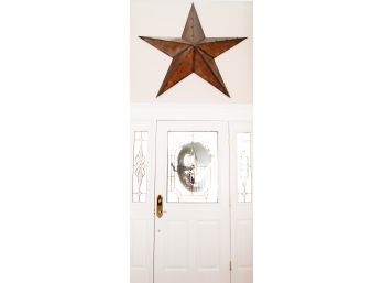 Metallic Hammered Brown Galvanized Metal Tin Painted Barn Star Farmhouse Country Decor Rust - 58' Round (2166)