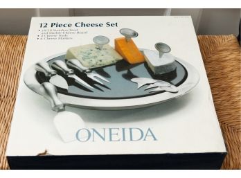 New - Oneida 12 Piece Cheese Set Stainless Steel - (2157)