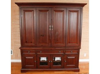 Solid Wood Entertainment Center - Contents Not Included - Buy As Is  H5' X L3' X W12' (2015)