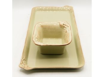 Casa Stone By Casafina - Madeira Harvest - Fine Portuguese Stoneware - Serving Dish W/ Matching Bowl (2134)