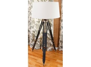 Wooden Floor Tripod Lamp With Telescopic Legs - H61' X 27' Round Lamp Shade (2023)