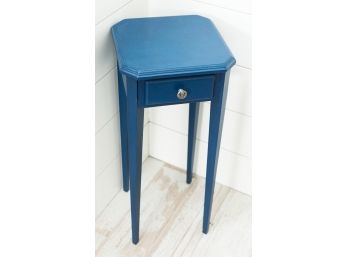 Blue Wooden Side Table W/ Anchor Draw Knob - H27' X L12' X W12' (2036)