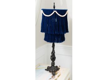 Cast Iron Lamp With Blue Shade - H28.5' X L10'(2004)