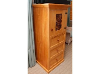 Stunning Storage Cabinet  W/ 3 Drawers And Cast Iron Detail - H59' X L27' X W24' (2041)