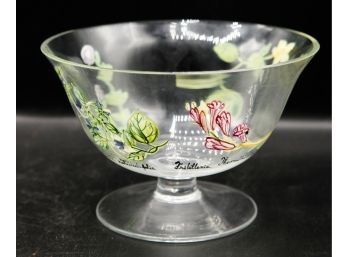 Hand Painted Glass Pedestal Bowl (2160)