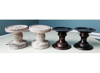 Lot Of 4 Pedestal Candle Stick Holders (2082)