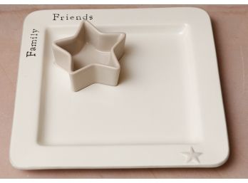 Pottery By Kathy - Phillips - 'Family Friends' Serving Plate With Small Star Shaped Bowl (2137)