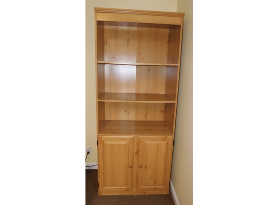 Stylish Pine Cabinet With Glass Doors & Shelves