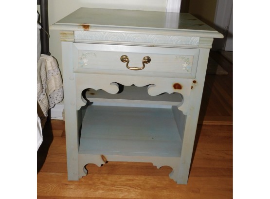 Lovely Green Wooden Night Stand With Drawer